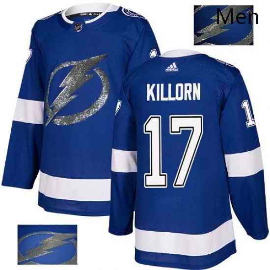 Mens Adidas Tampa Bay Lightning 17 Alex Killorn Authentic Royal Blue Fashion Gold NHL Jersey